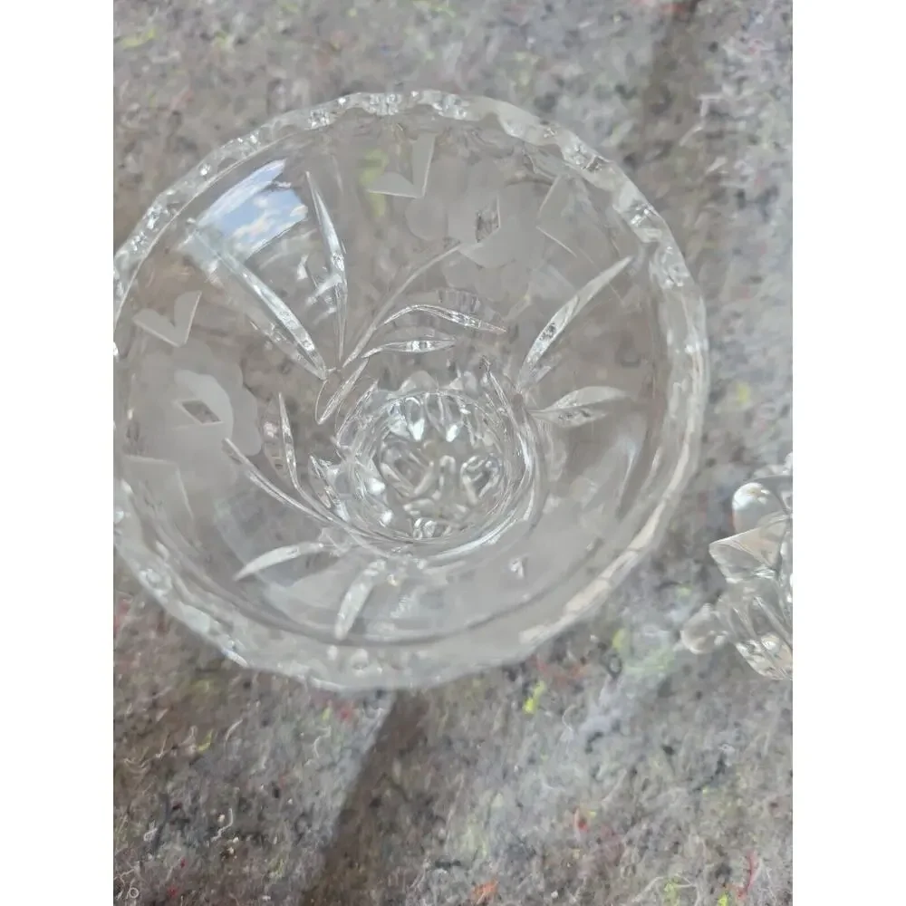 2 Vintage Golden Crown Western Germany Cut Glass 4.5